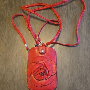 Red Rose Phone Holder Bag